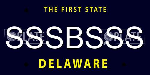 SSSBSSS Delaware License Plate