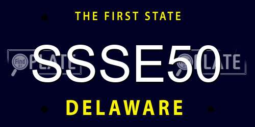 SSSE50 Delaware License Plate