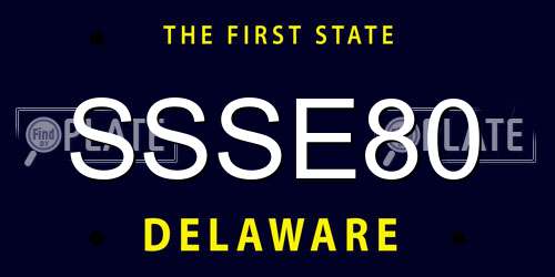 SSSE80 Delaware License Plate