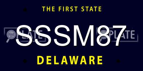 SSSM87 Delaware License Plate