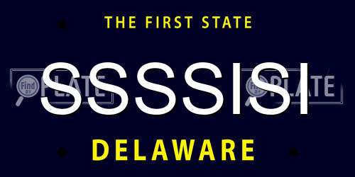 SSSSISI Delaware License Plate