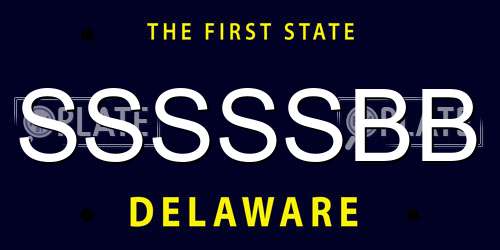 SSSSSBB Delaware License Plate