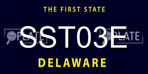 SST03E Delaware License Plate