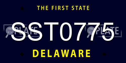 SST0775 Delaware License Plate