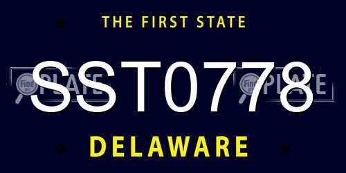 SST0778 Delaware License Plate