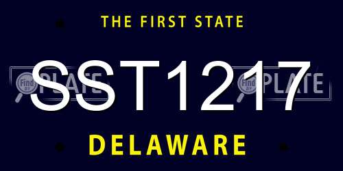 SST1217 Delaware License Plate