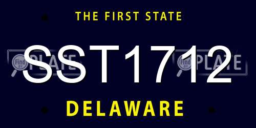 SST1712 Delaware License Plate