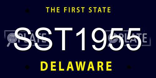 SST1955 Delaware License Plate