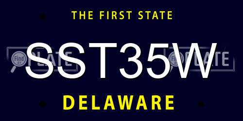 SST35W Delaware License Plate