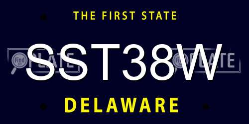 SST38W Delaware License Plate