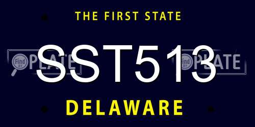 SST513 Delaware License Plate