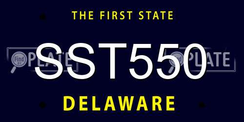 SST550 Delaware License Plate