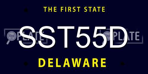SST55D Delaware License Plate