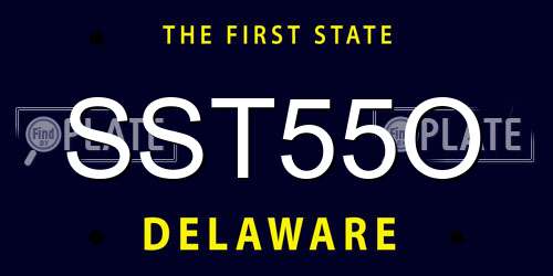 SST55O Delaware License Plate