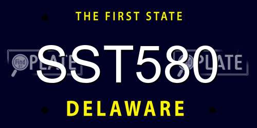 SST580 Delaware License Plate