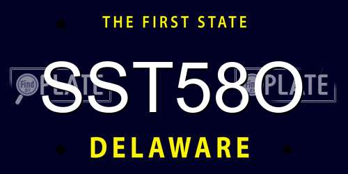 SST58O Delaware License Plate