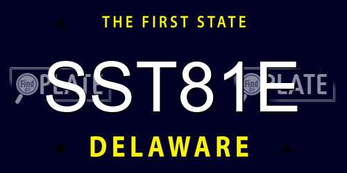 SST81E Delaware License Plate