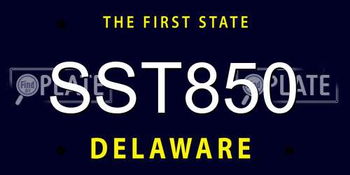 SST850 Delaware License Plate