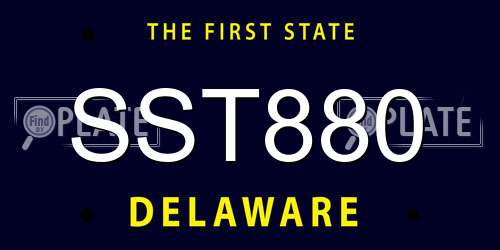 SST880 Delaware License Plate