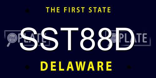 SST88D Delaware License Plate