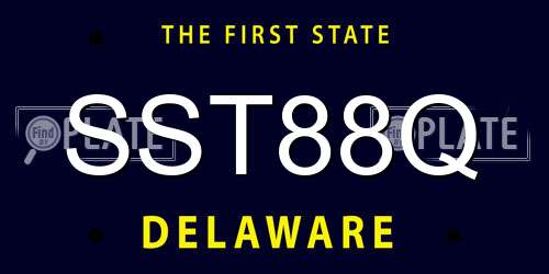 SST88Q Delaware License Plate