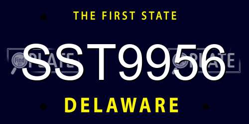 SST9956 Delaware License Plate