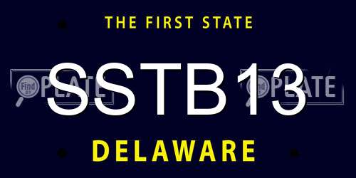 SSTB13 Delaware License Plate