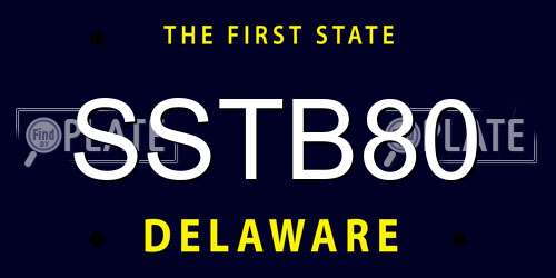 SSTB80 Delaware License Plate