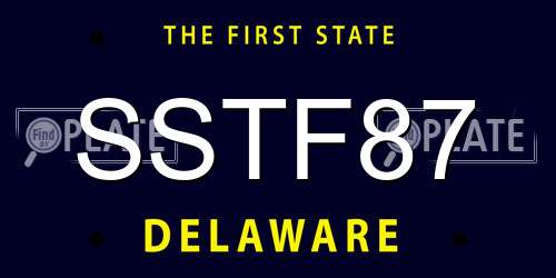 SSTF87 Delaware License Plate
