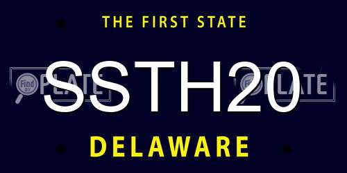 SSTH20 Delaware License Plate