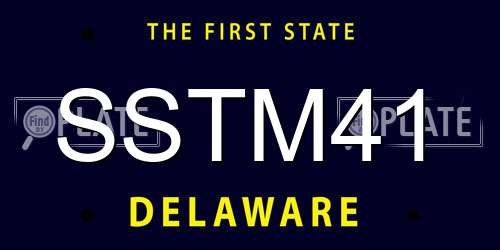 SSTM41 Delaware License Plate