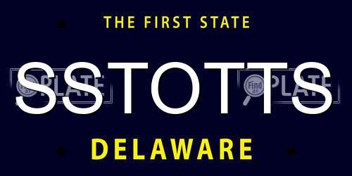 SSTOTTS Delaware License Plate