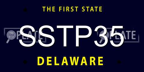 SSTP35 Delaware License Plate