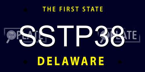 SSTP38 Delaware License Plate