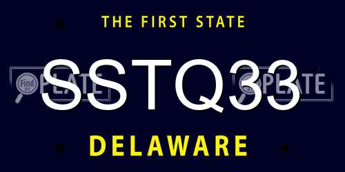 SSTQ33 Delaware License Plate
