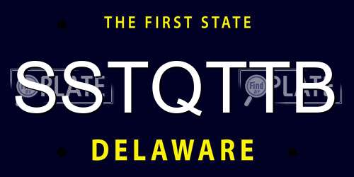 SSTQTTB Delaware License Plate