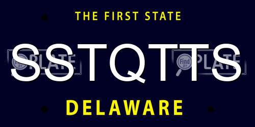 SSTQTTS Delaware License Plate