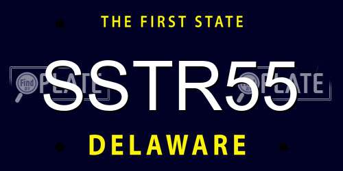 SSTR55 Delaware License Plate