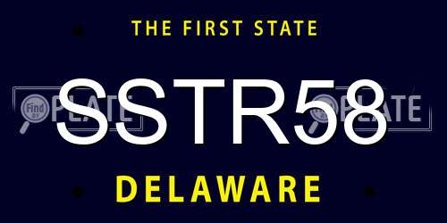 SSTR58 Delaware License Plate