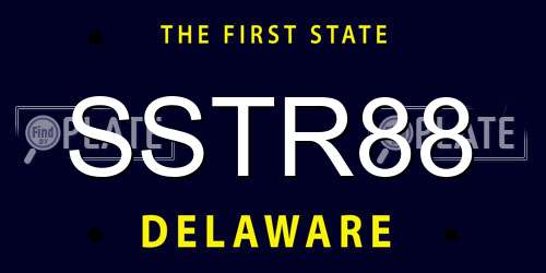 SSTR88 Delaware License Plate