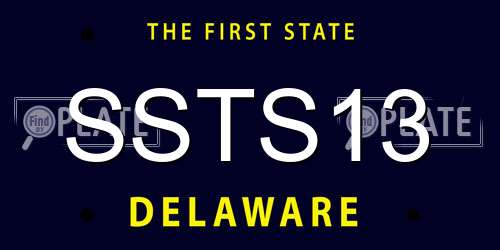 SSTS13 Delaware License Plate
