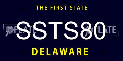 SSTS80 Delaware License Plate