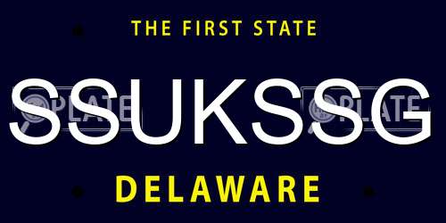 SSUKSSG Delaware License Plate