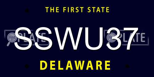 SSWU37 Delaware License Plate