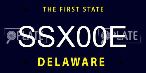 SSX00E Delaware License Plate