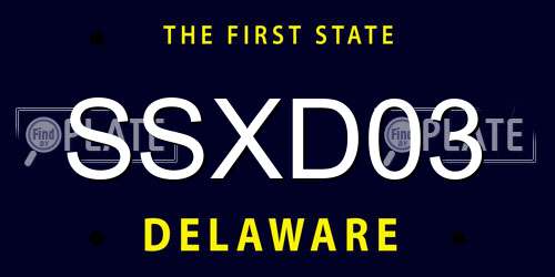 SSXD03 Delaware License Plate