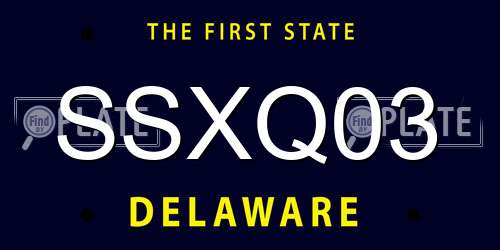 SSXQ03 Delaware License Plate