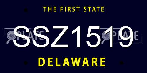 SSZ1519 Delaware License Plate
