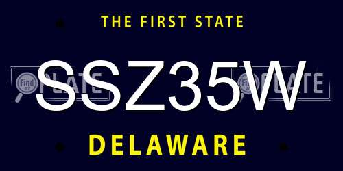 SSZ35W Delaware License Plate