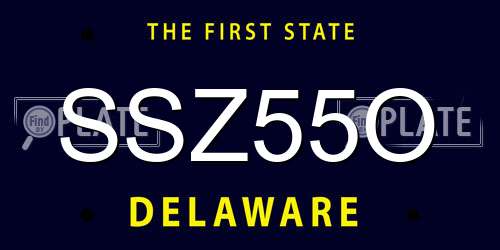 SSZ55O Delaware License Plate